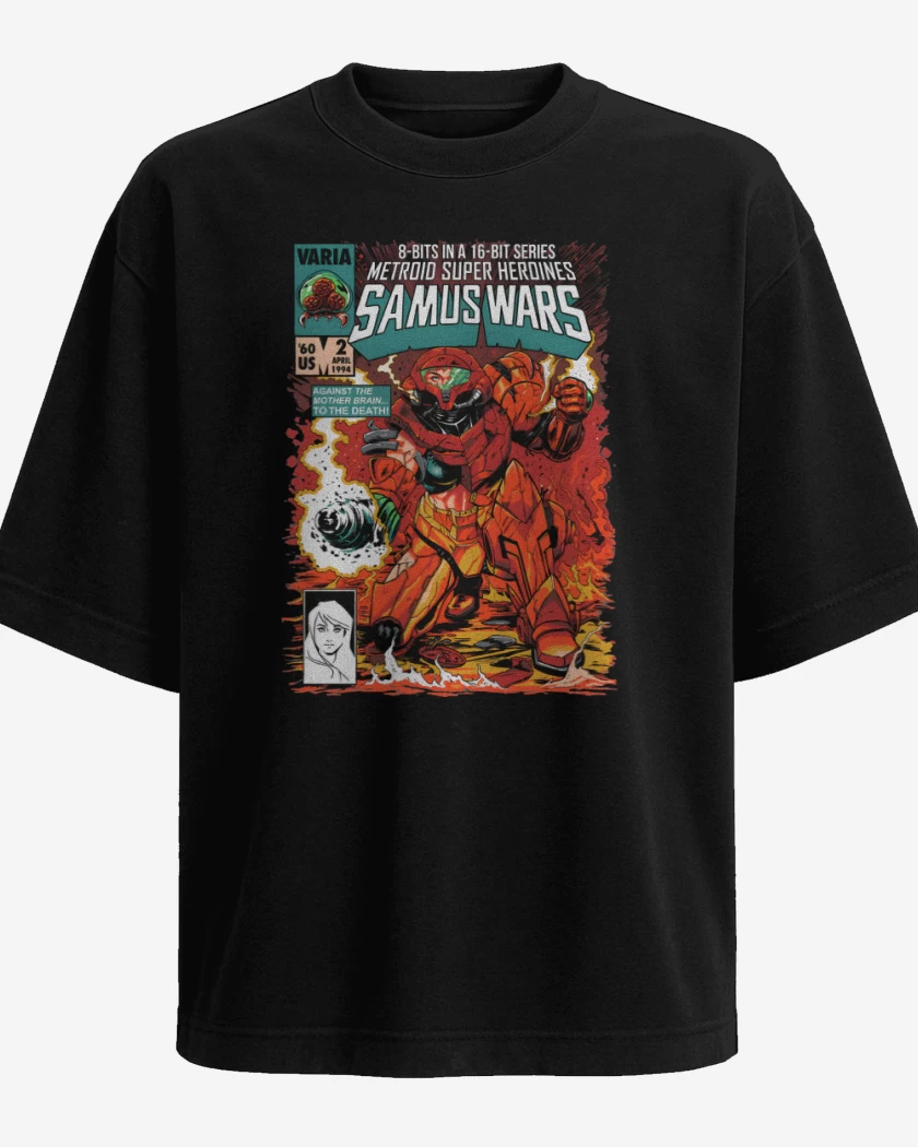 Polera Oversize Negro de Samus WARS