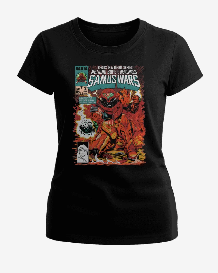 Polera de Mujer Negro de Samus WARS