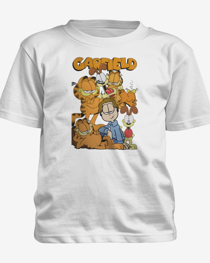 Polera de niño Blanco de Gardfield y sus Amigos