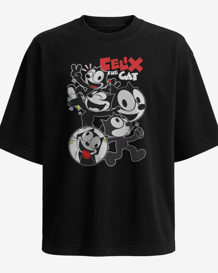 Polera Oversize Negro de Felix el Gato