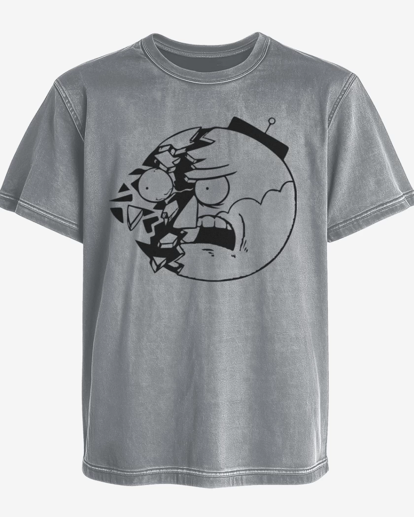 Polera desgastada Gris Melange de Un show mas 3