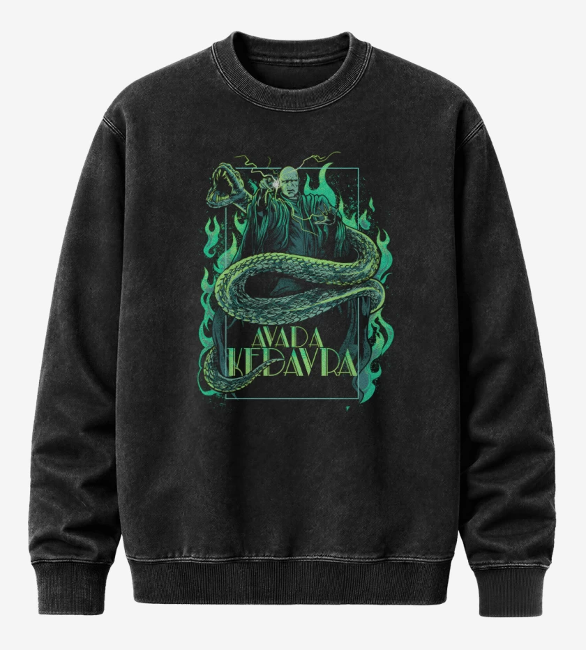 Poleron Polo Acid Wash Negro de Avada Kedavra