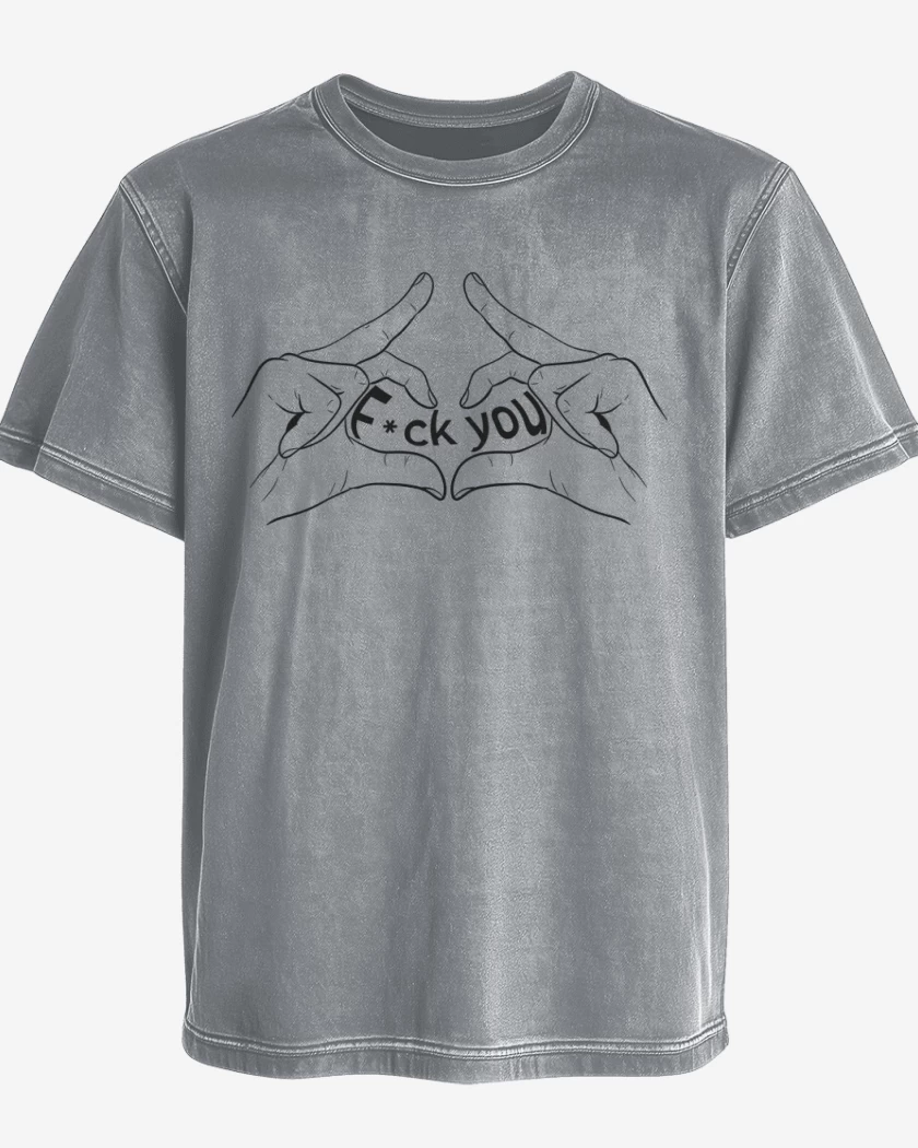Polera desgastada Gris Melange de Con Amor