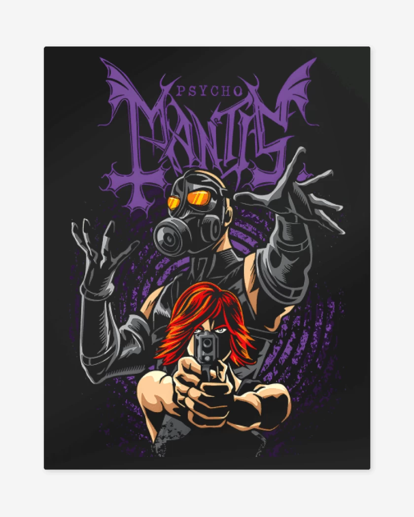 Print metalico Negro de Psycho Mayhem