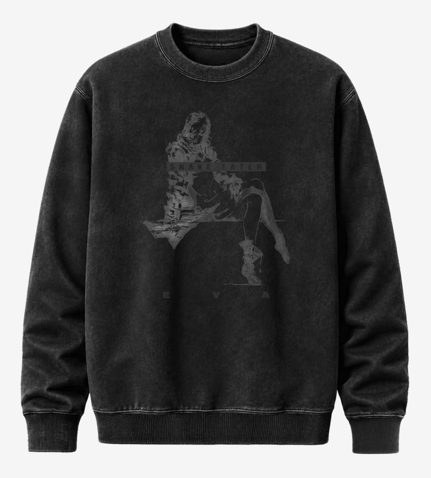 Poleron Polo Acid Wash Negro de Eva Snake Eater