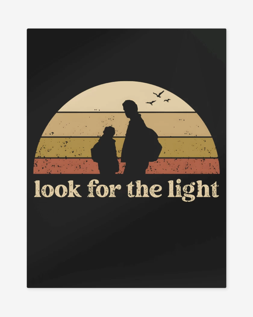 Print metalico Negro de Look For The Light Retro