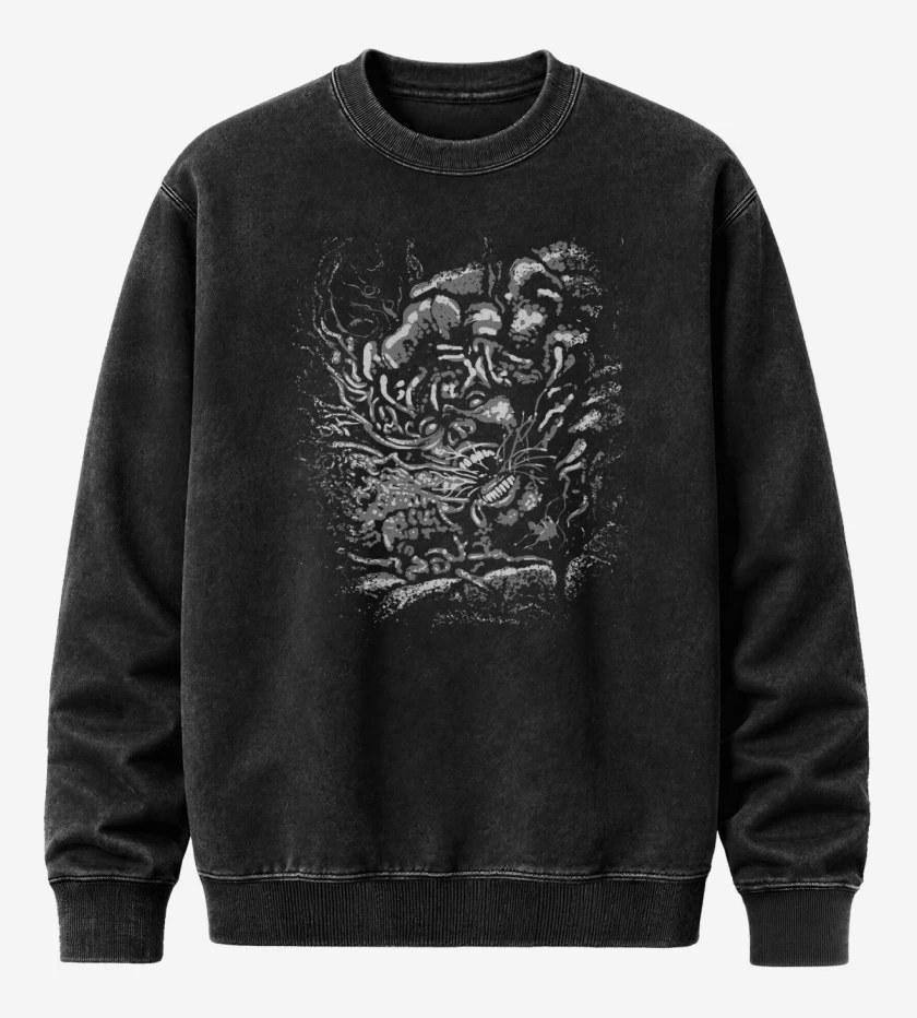 Poleron Polo Acid Wash Negro de Primer Infectado