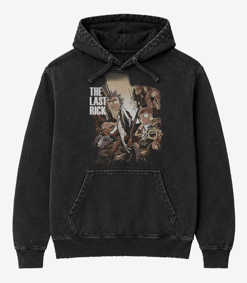 Poleron Canguro Acid Wash Negro de The Last Rick