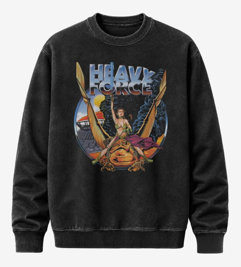 Poleron Polo Acid Wash Negro de Heavy Force