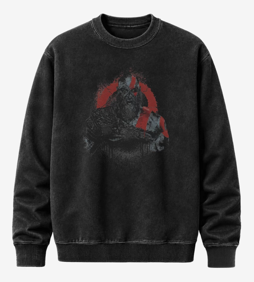 Poleron Polo Acid Wash Negro de El Regreso de un Dios