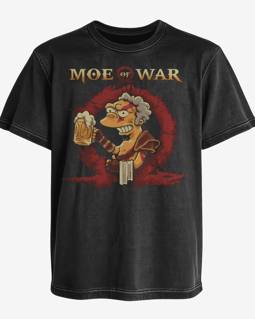 Polera desgastada Negro de Moe of War