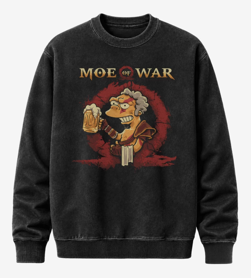 Poleron Polo Acid Wash Negro de Moe of War