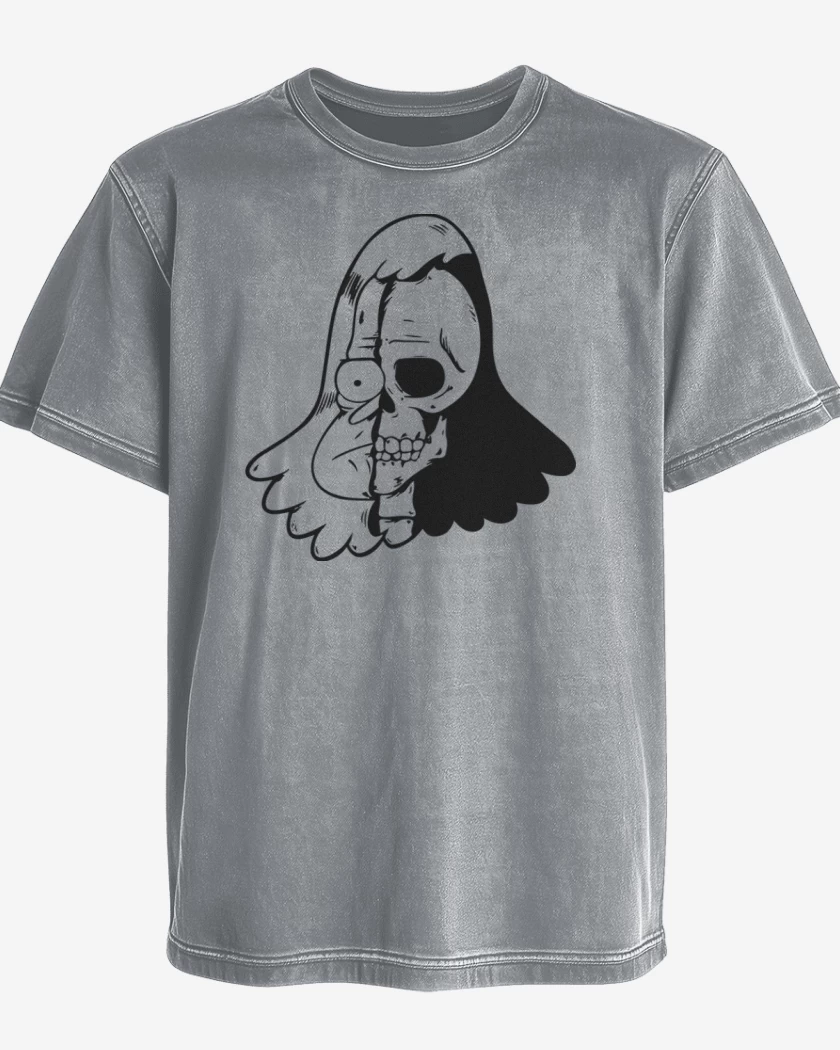 Polera desgastada Gris Melange de Un show mas 5