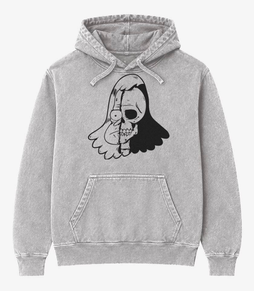 Poleron Canguro Acid Wash Gris Melange de Un show mas 5