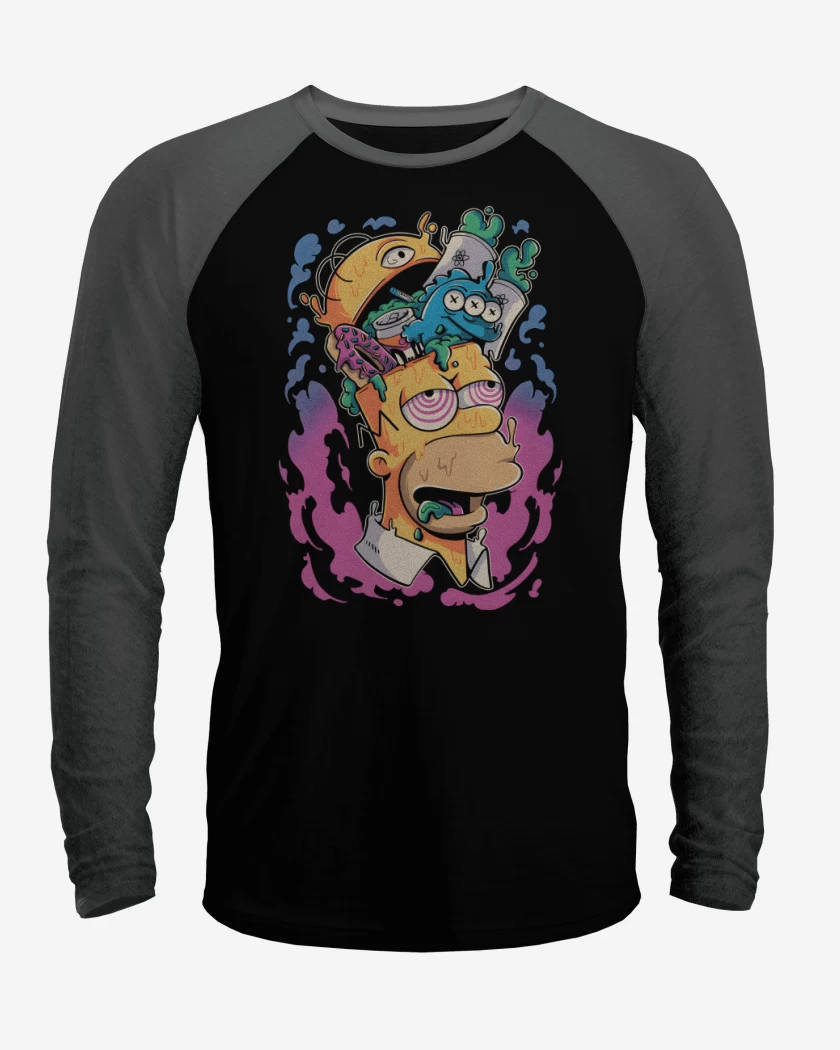 Polera Raglan Homero en la Tóxica