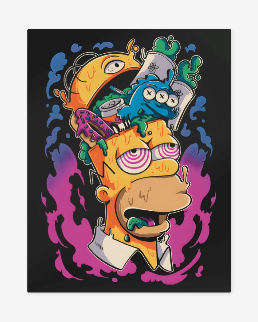 Print metalico Negro de Homero en la Tóxica
