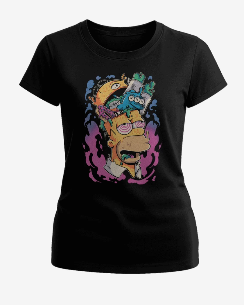 Polera de Mujer Negro de Homero en la Tóxica