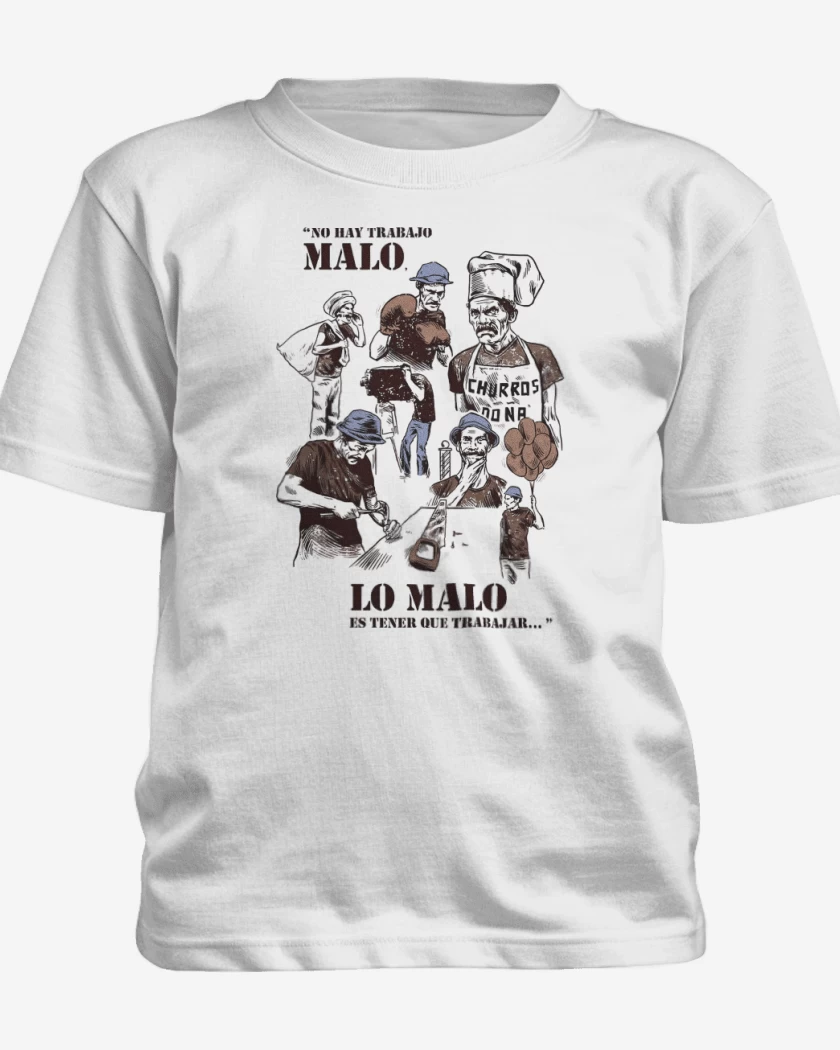 Polera de niño Blanco de No hay Trabajo Malo