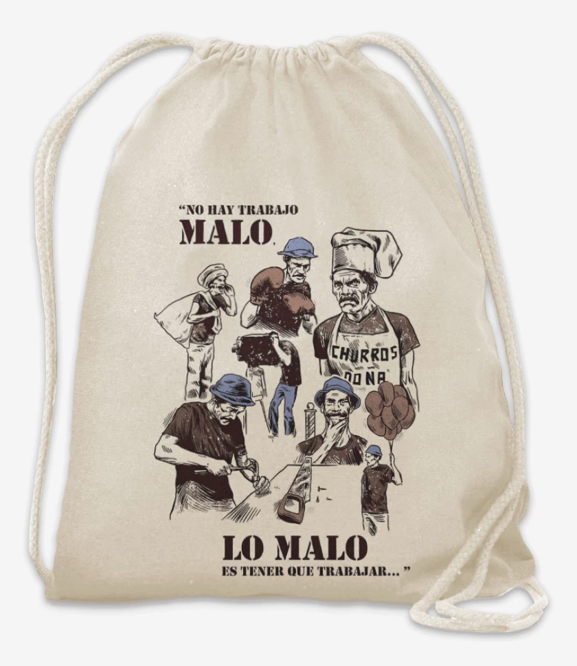 Mochila Blanco de No hay Trabajo Malo