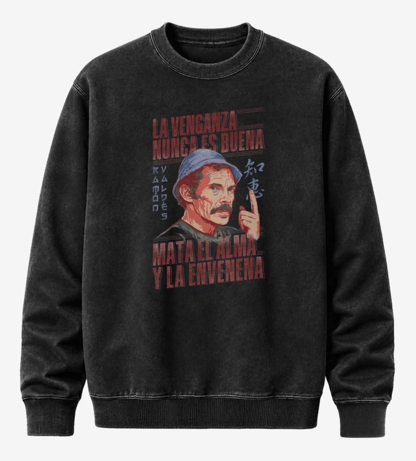 Poleron Polo Acid Wash Negro de Consejo de Sabio