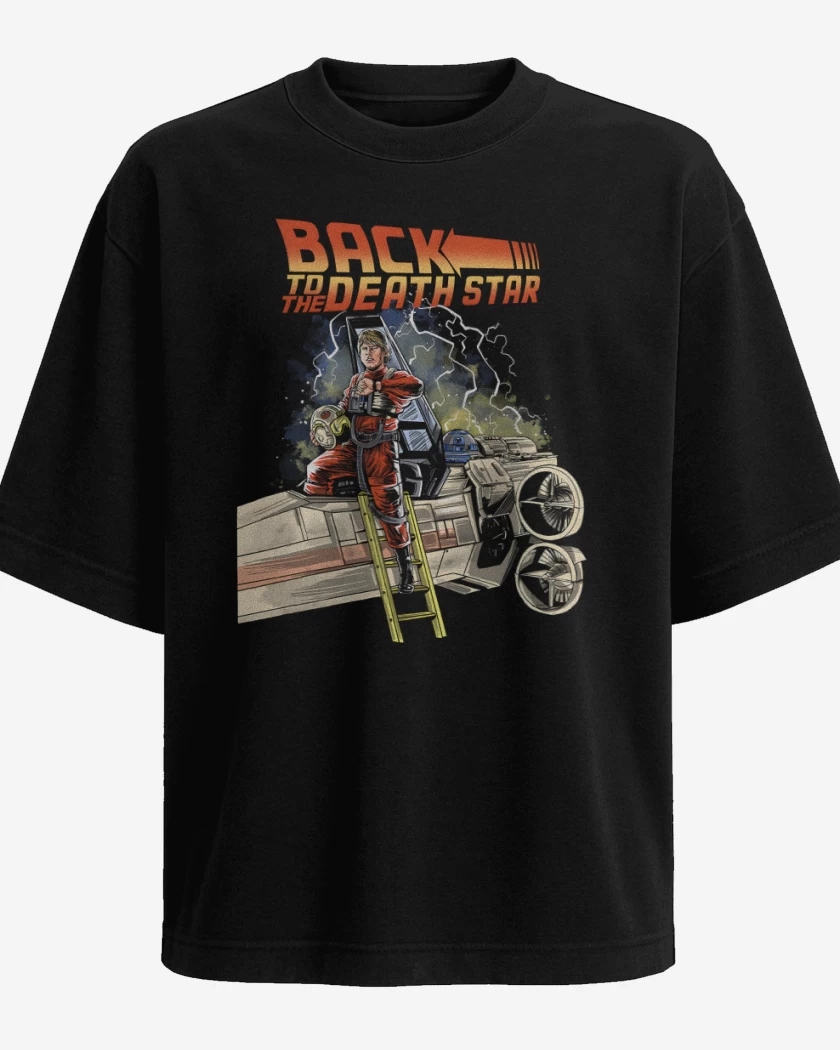 Polera Oversize Negro de Volver a la Estrella de la Muerte