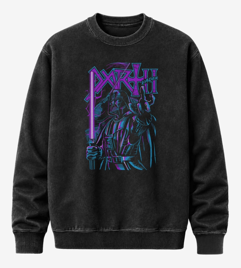 Poleron Polo Acid Wash Negro de Vader DARTH