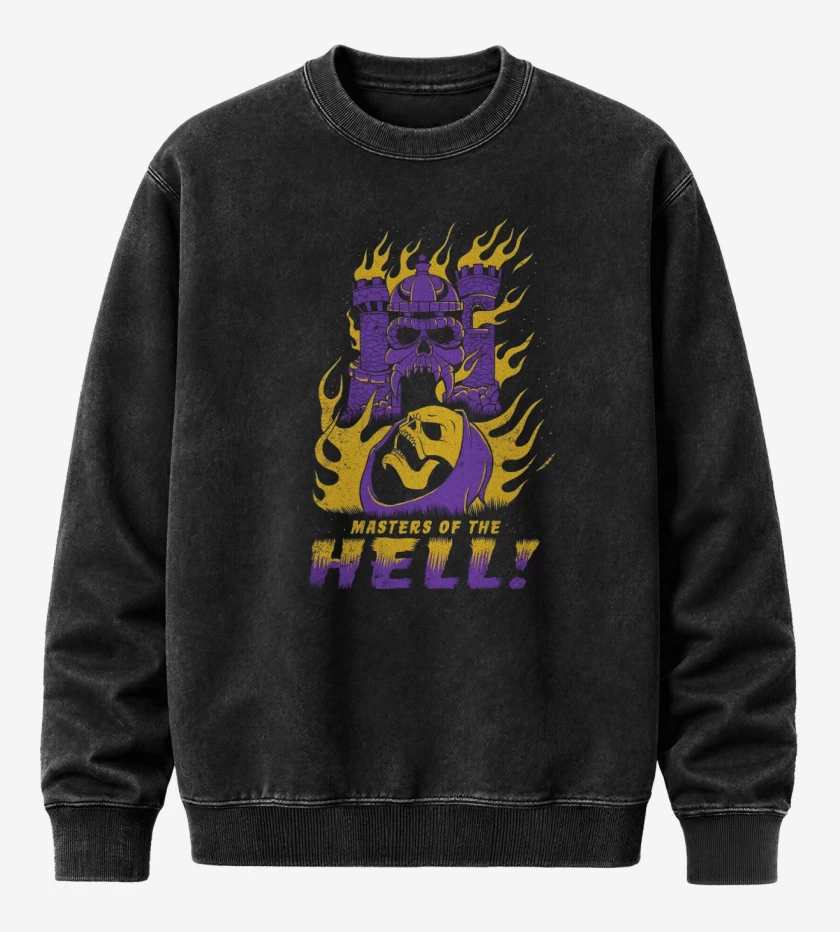Poleron Polo Acid Wash Negro de Masters of the Hell