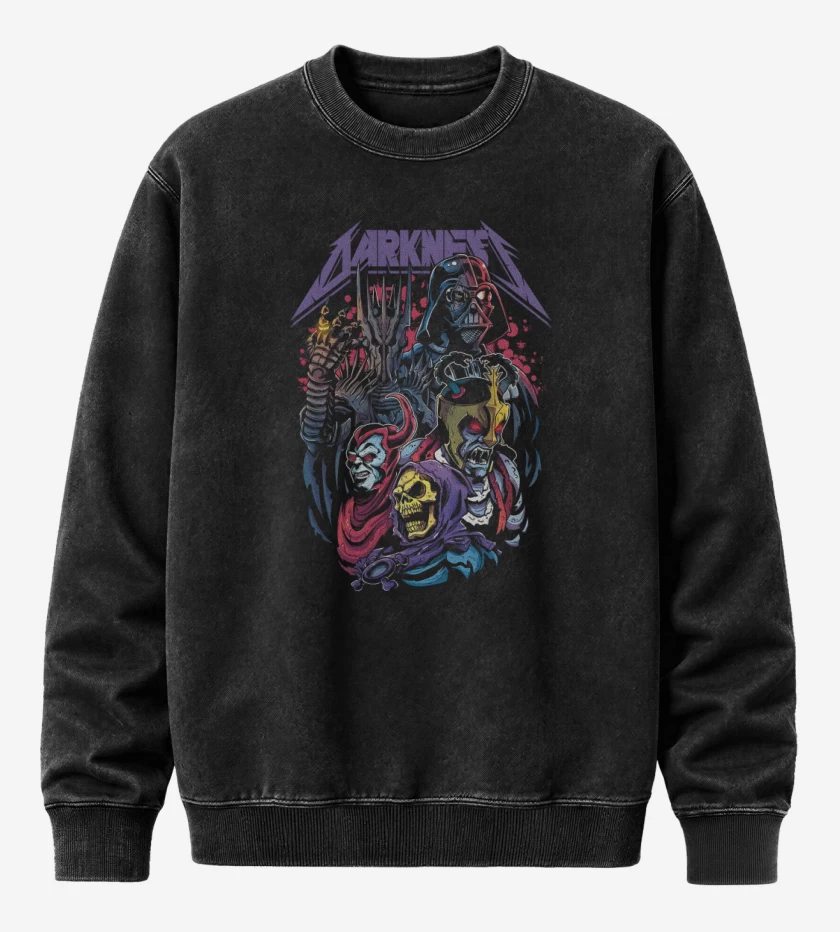 Poleron Polo Acid Wash Negro de Darkness Prevail
