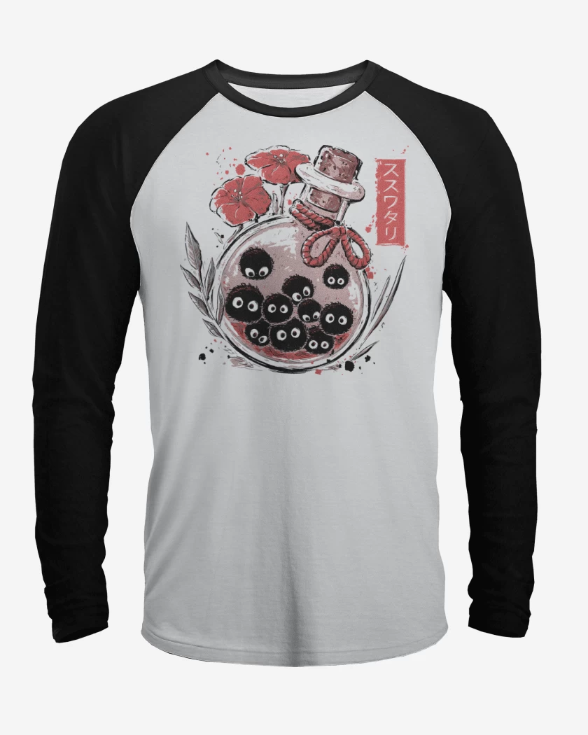Polera Raglan Blanco / Negro de Susuwatari 