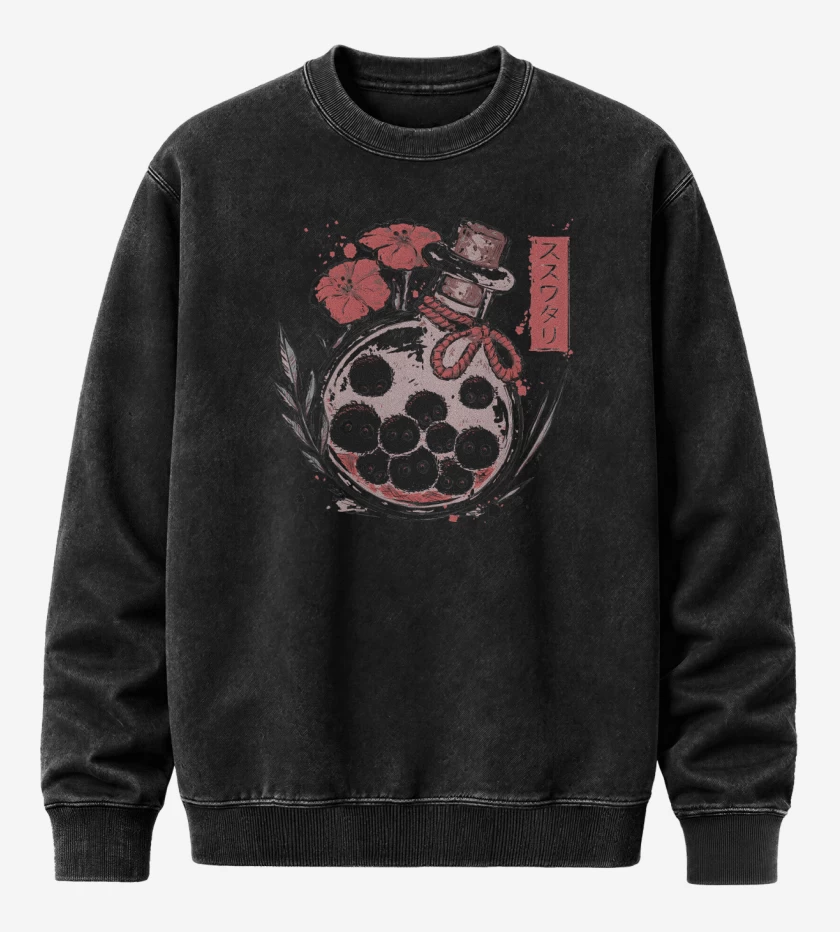 Poleron Polo Acid Wash Negro de Susuwatari 