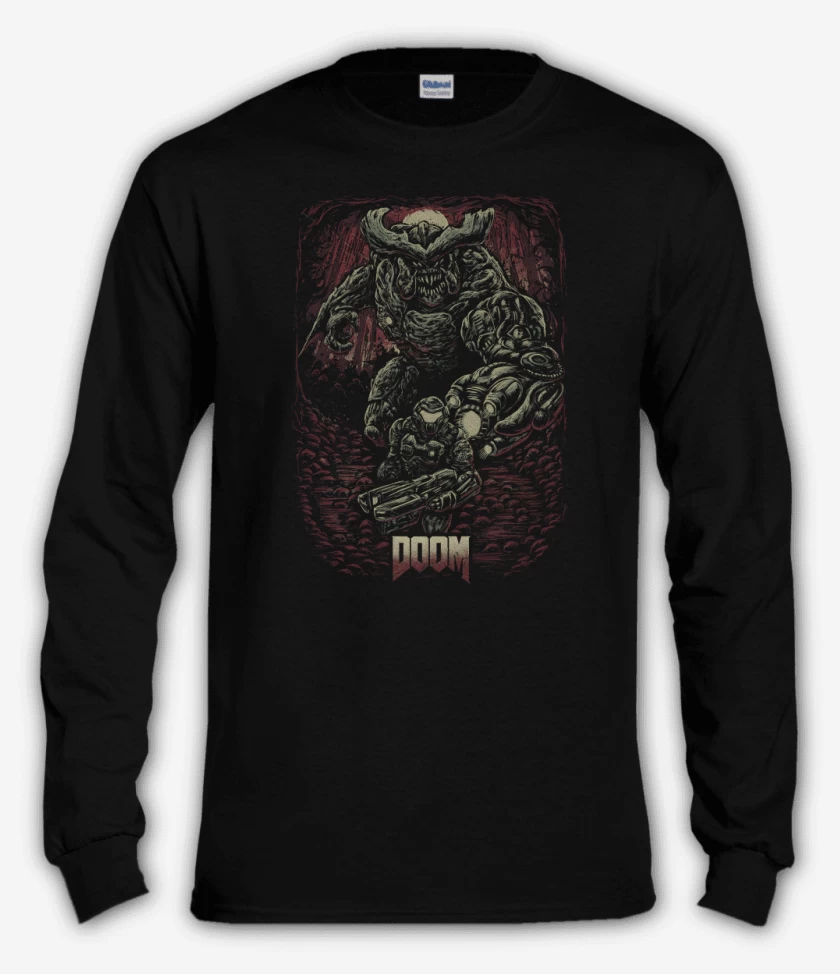 Polera manga larga Negro de Doom 2016