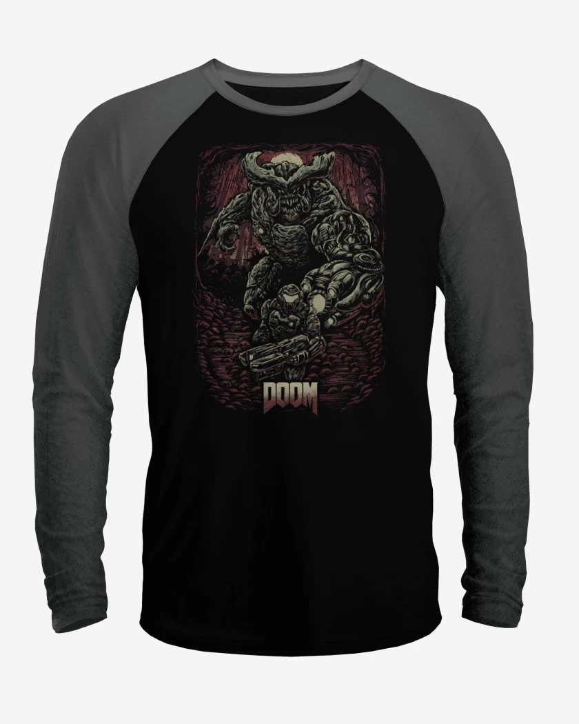 Polera Raglan Negro / Negro Heather de Doom 2016