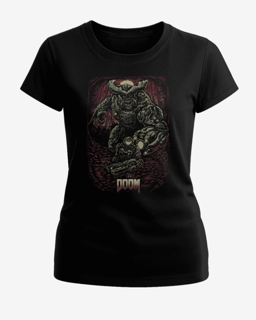 Polera de Mujer Negro de Doom 2016