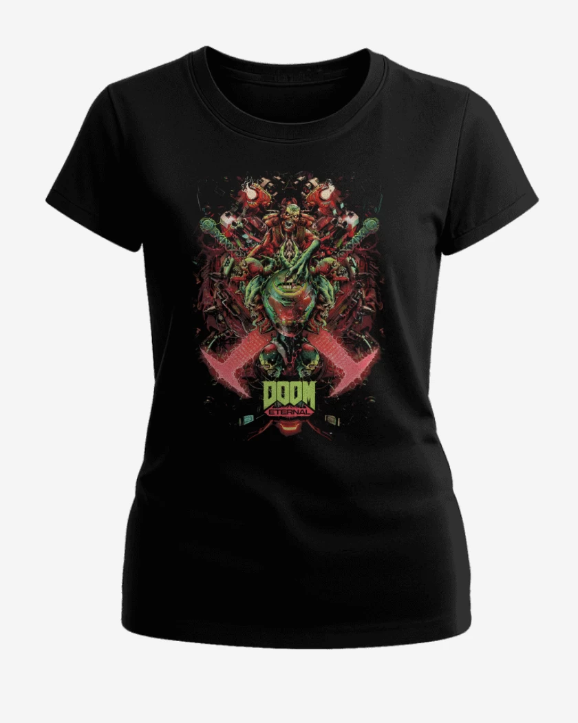 Polera de Mujer Negro de Doom Eternal