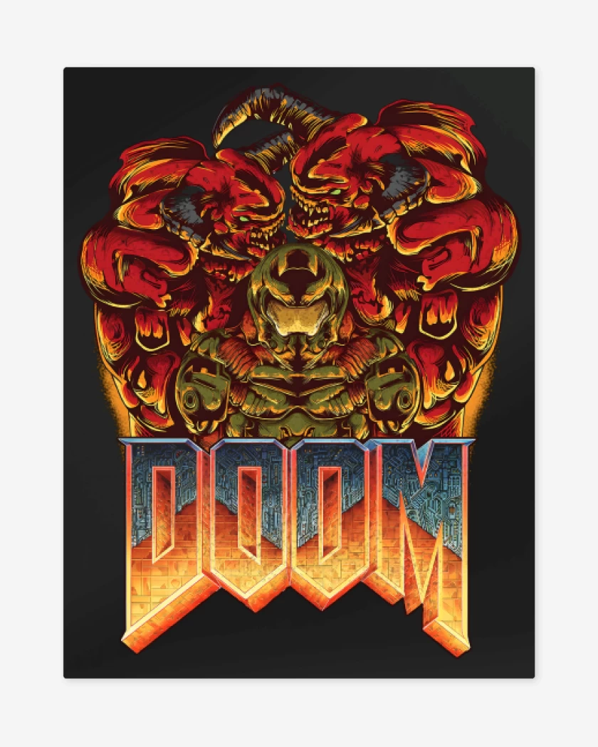 Print metalico Negro de Doom 2016 II