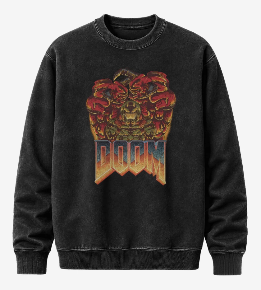 Poleron Polo Acid Wash Negro de Doom 2016 II