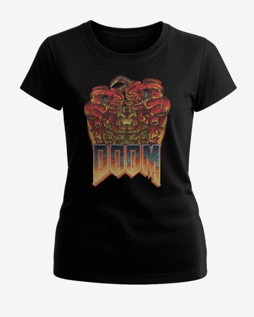 Polera de Mujer Negro de Doom 2016 II