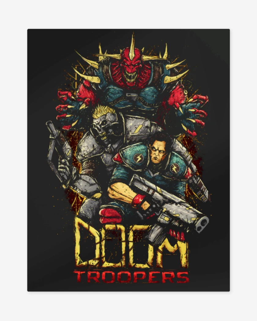 Print metalico Negro de Doom Slayers