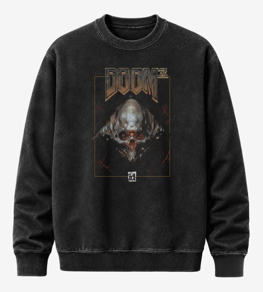 Poleron Polo Acid Wash Negro de Doom 3