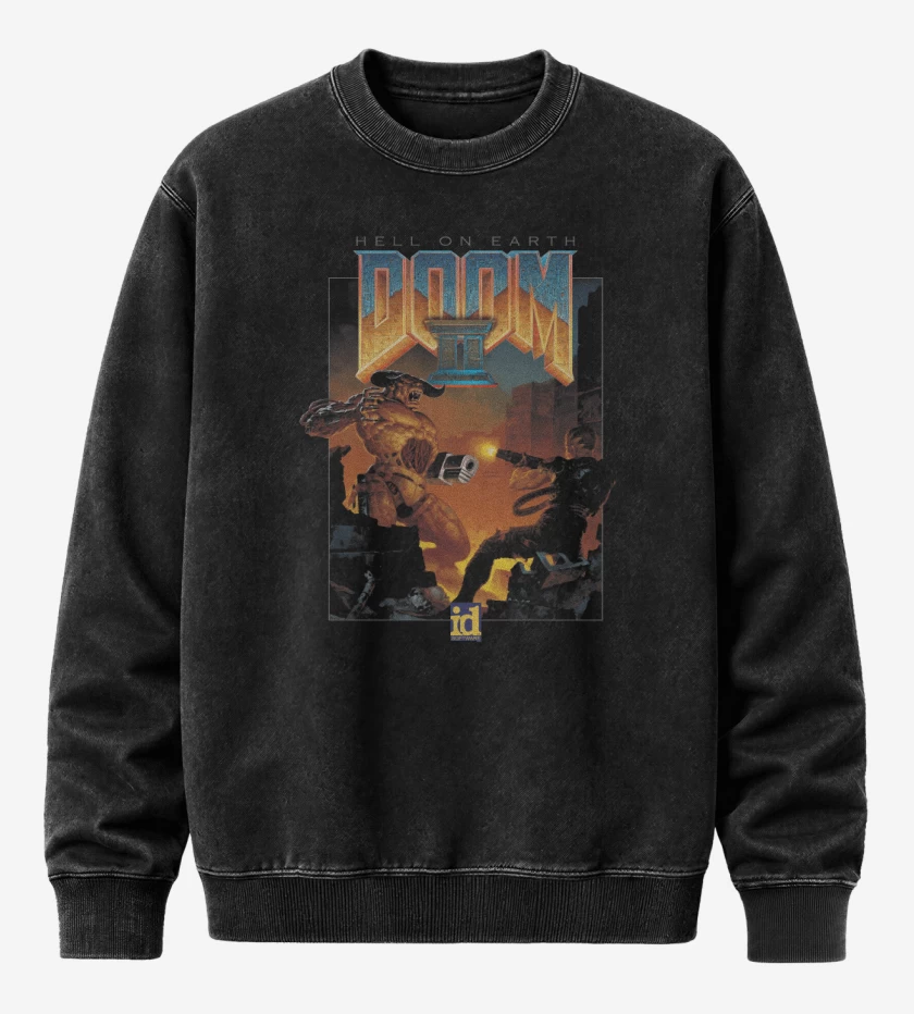 Poleron Polo Acid Wash Negro de Doom II