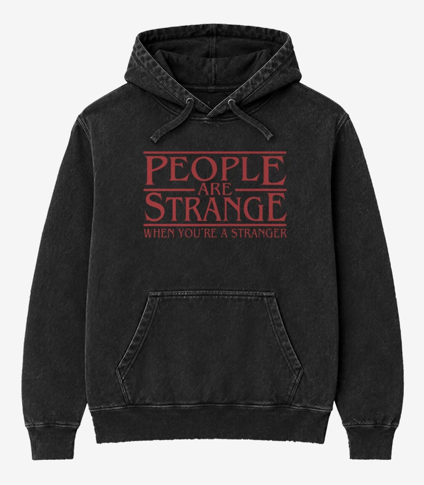 Poleron Canguro Acid Wash Negro de People are atrange