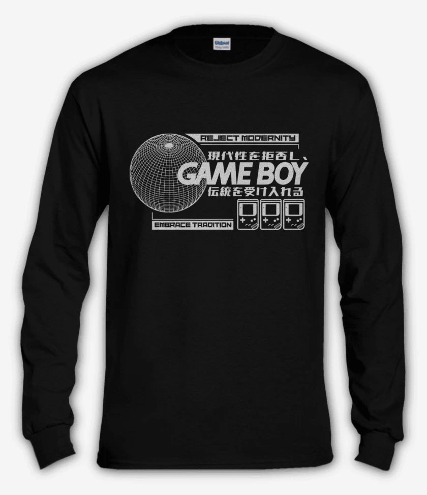 Polera manga larga Negro de Game Boy GB