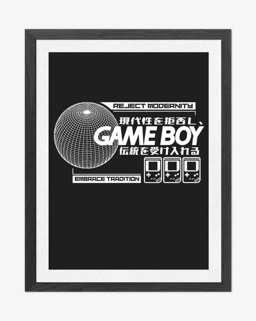 Cuadro decorativo Negro de Game Boy GB