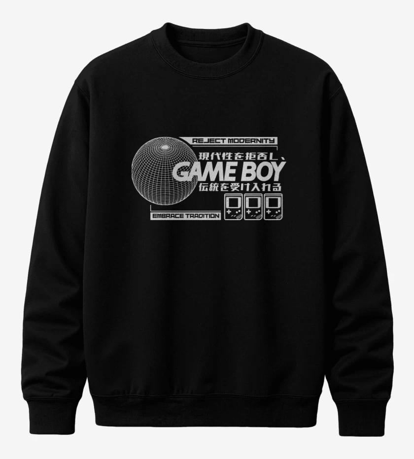 Poleron polo Negro de Game Boy GB