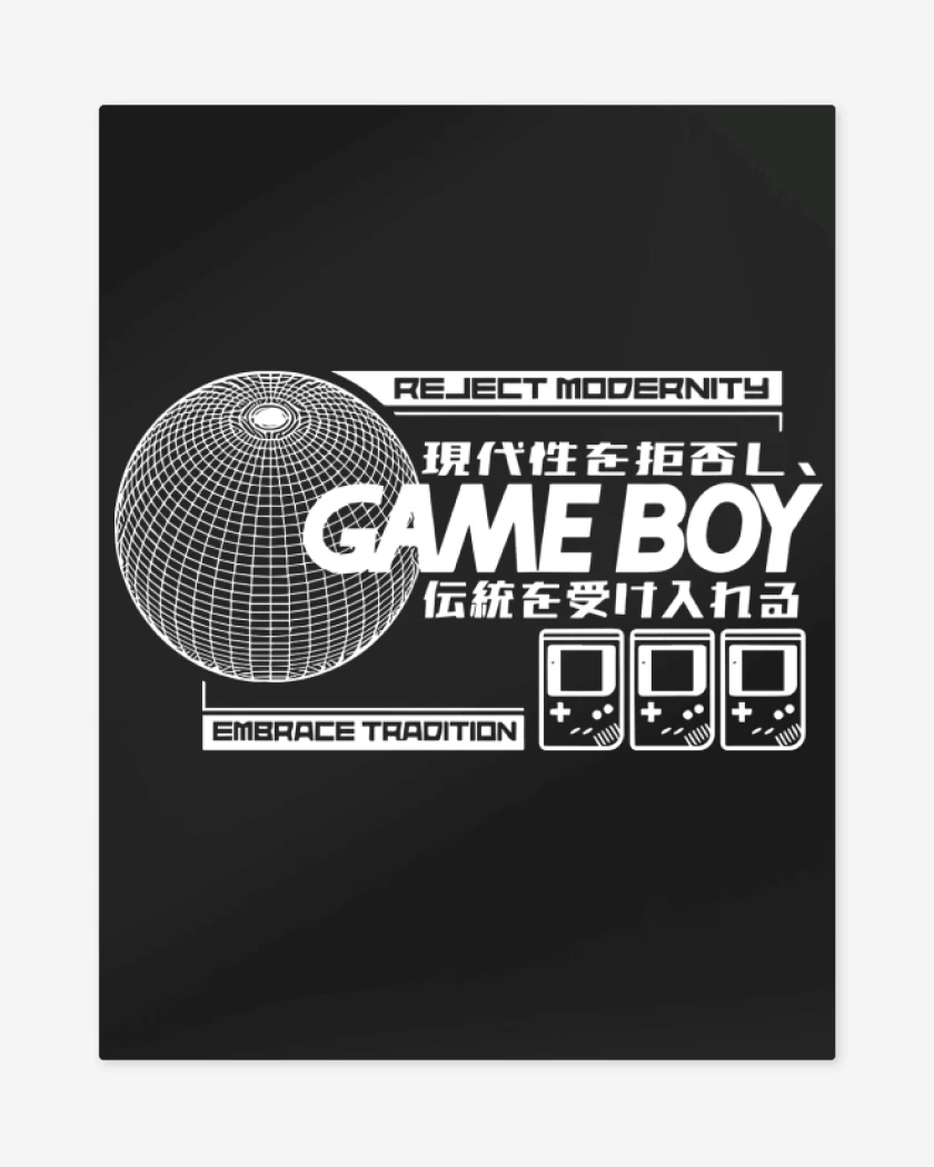 Print metalico Negro de Game Boy GB