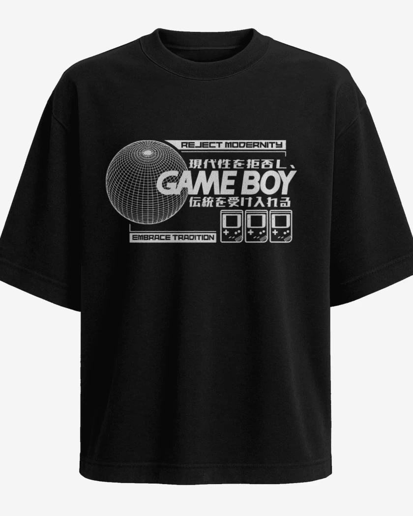 Polera Oversize Negro de Game Boy GB