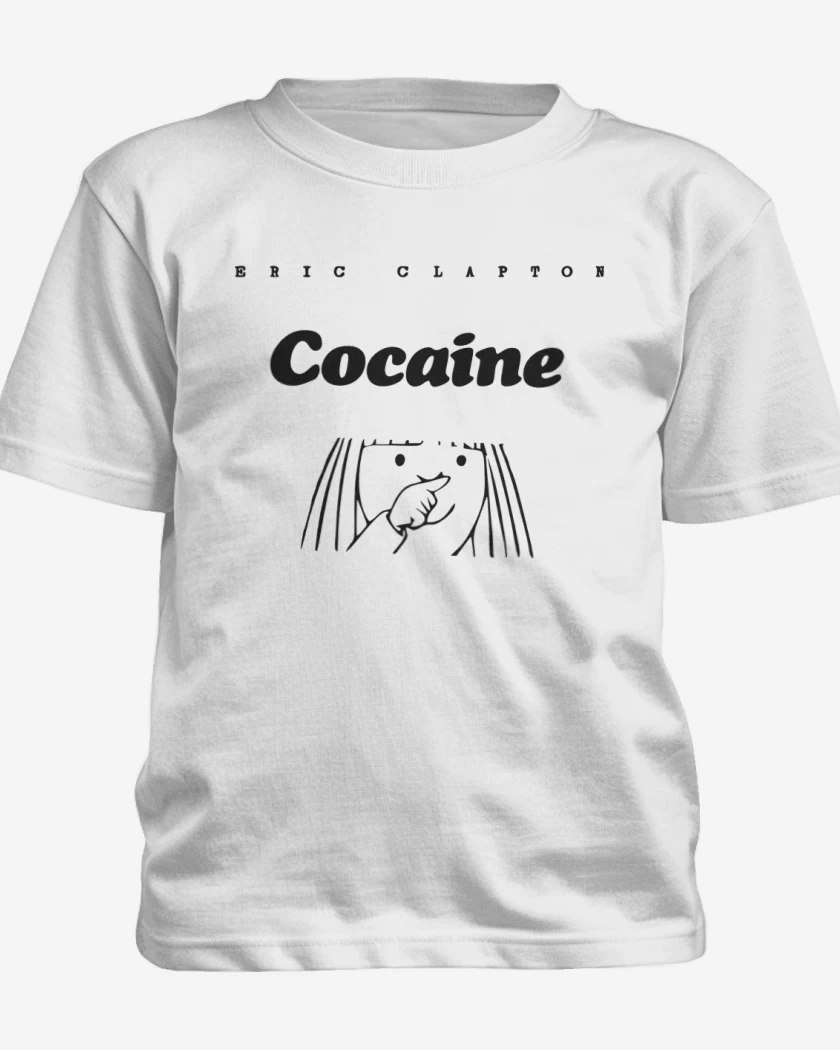 Polera de niño Blanco de Eric Clapton Cocaine
