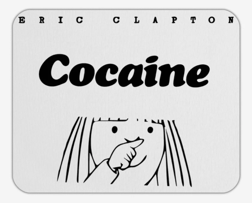 Mousepad Blanco de Eric Clapton Cocaine