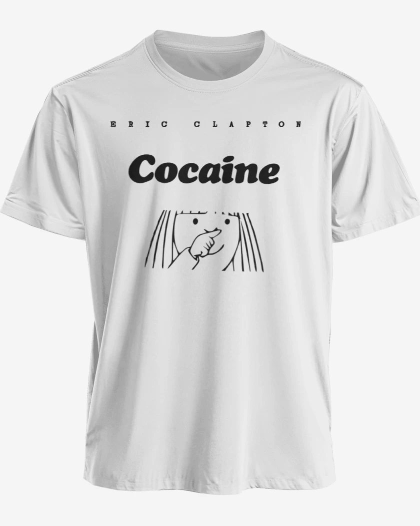 Polera premium Blanco de Eric Clapton Cocaine
