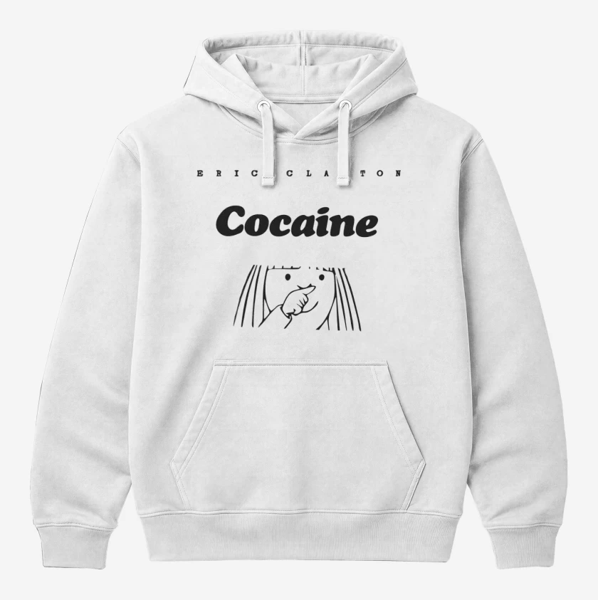 Polerón Canguro Blanco de Eric Clapton Cocaine